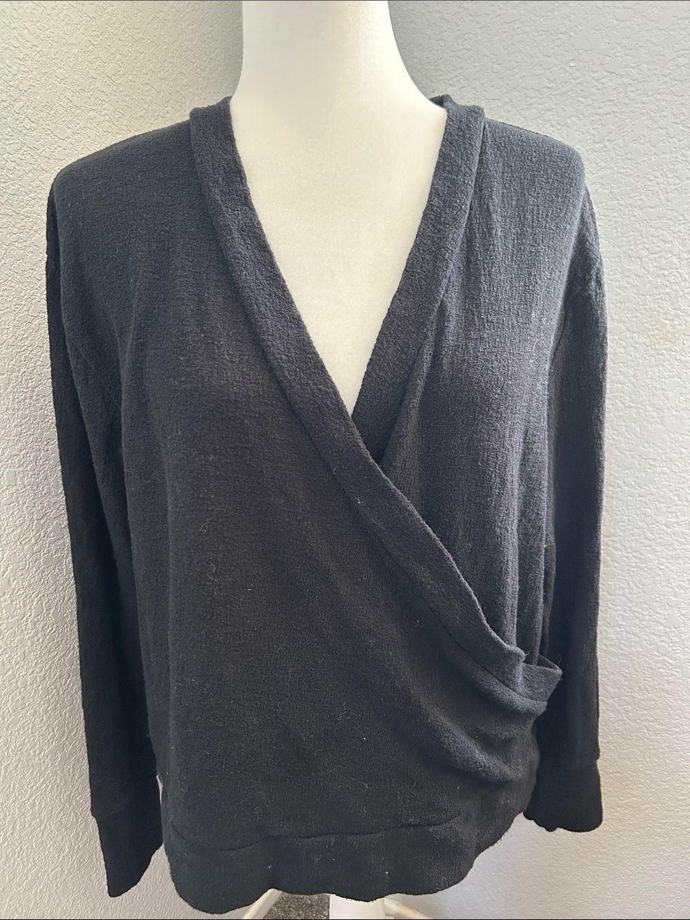 J. Crew Black Wrap-Front Knit Cardigan